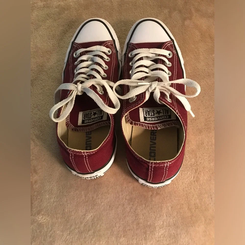 Converse Burgundy Low Top Sneakers